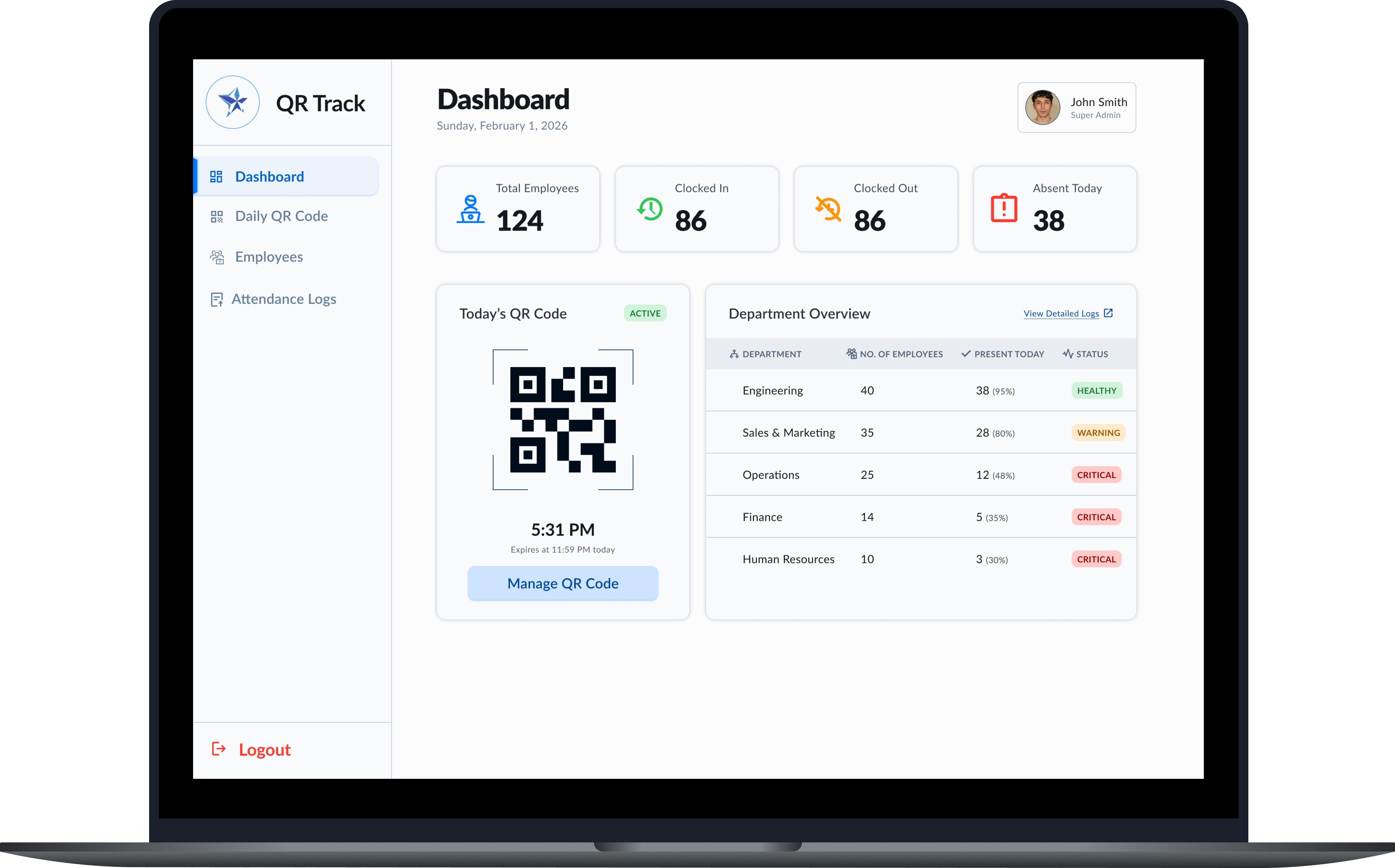 QR Track Dashboard